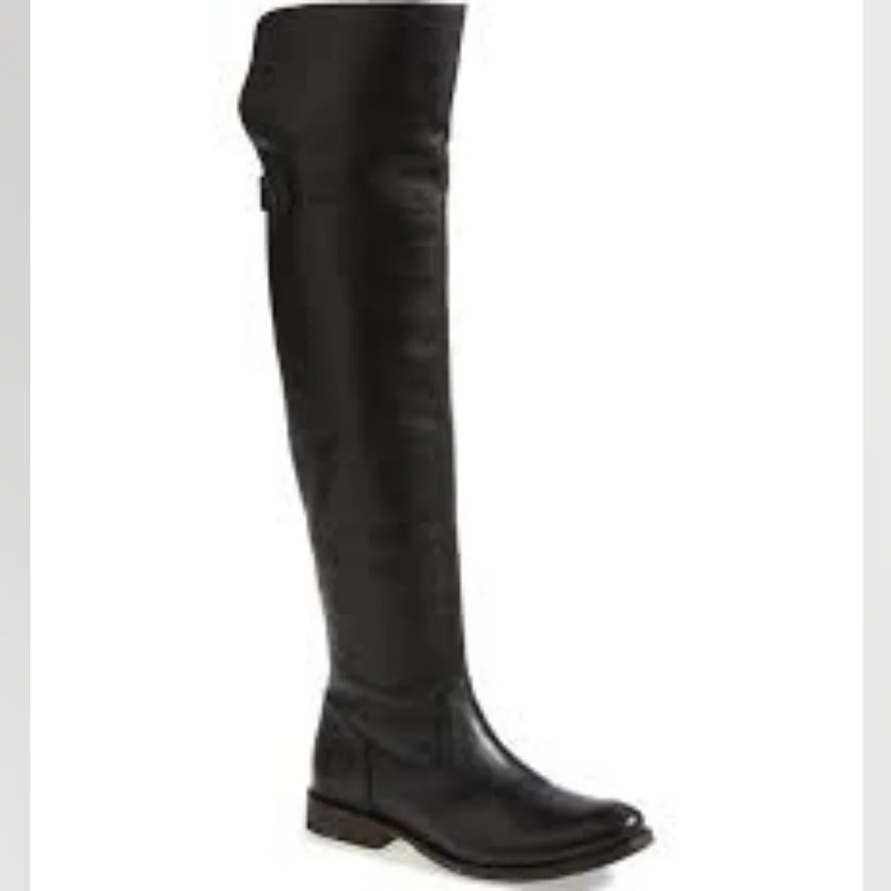 Frye Shirley 7 / 7.5 black leather over the knee boots
